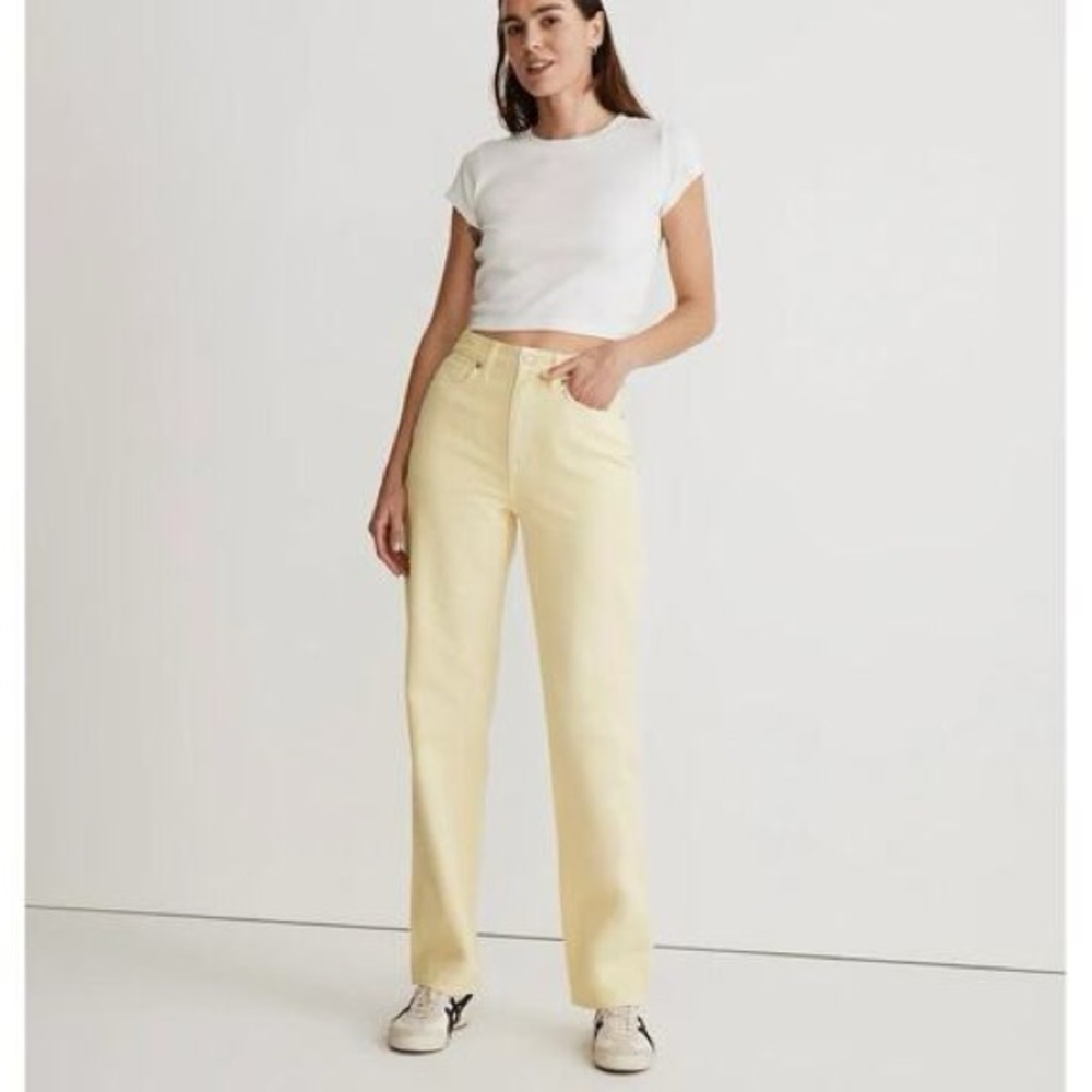 Madewell Baggy Straight Jeans in Yellow‎ 100% Cotton Size 28